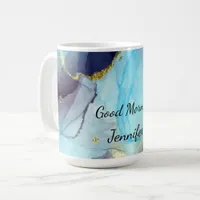 Marvellous Teal Mint Sage  Cobalt Blue Marble  Coffee Mug