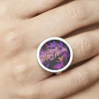 Purple leaves, fractal art, cool ring