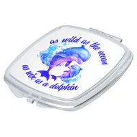 Cute Watercolor Dolphins Quote | Compact Mirror