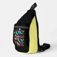 Musical Elephant in Top Hat Sling Bag