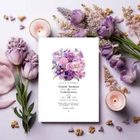 Mauve Floral Wedding Invitation