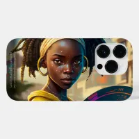 Girl With a Frisbee in a City of the Future Case-Mate iPhone Case