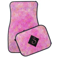 Personalized Pink Dinosaur Hide Car Floor Mat