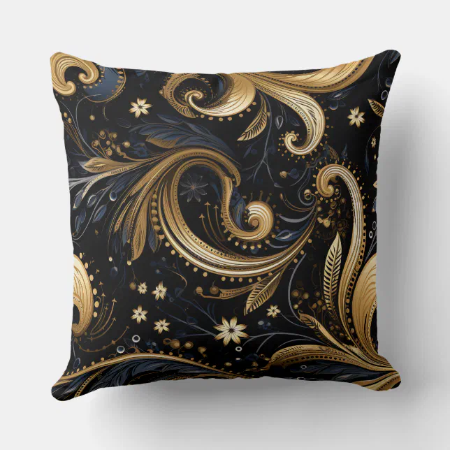 Paisley Seamless Pattern Throw Pillow