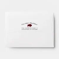 Buffalo Plaid Warm Wishes Red/ Black ID603 Envelope