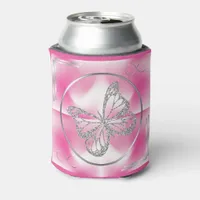 Pink & Silver Butterfly and Infinity Sign | Can Cooler