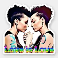 Love is Love Lesbian Pride Sticker