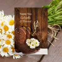 Cowboy Boots Horse Bit Western Wedding Thank You