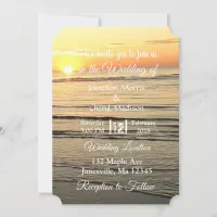 Ocean Waves Sunset Wedding Invitations