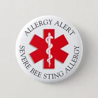 Severe BEE STING Allergy Alert Button