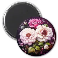 Pink Roses Floral  Magnet