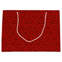 Red Nested Hexagons Large Gift Bag