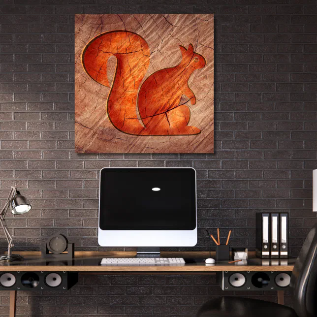 Squirrel - wood poster