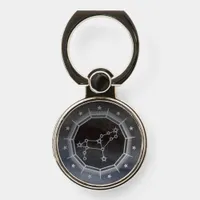 Dark Zodiac Astrology: Leo Black & Silver Phone Ring Stand