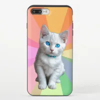 Cutest cat colorful rainbow iPhone 8/7 plus slider case