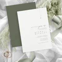 Simply Chic Wedding Pearl/Moss Green ID1046 Invitation