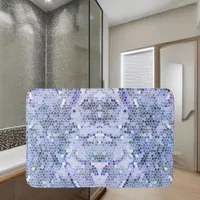 Elegant ice blue mosaic, modern bath mat