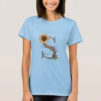 Sunflower Monogram 'S' Elegant  T-Shirt