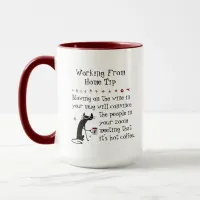 Zoom Meeting Wine Tip Funny Quote with Cat Mug