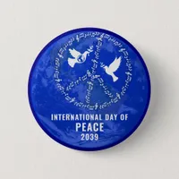 World Peace Doves Peace on Earth Day Peace Sign Button