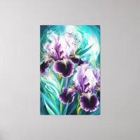 *~* Iris Irises Flower Painting AP84 Canvas Print