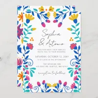 Vibrant Mexican Floral Fiesta Wedding Invitation