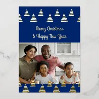 Minimalistic Christmas trees Foil Holiday Card