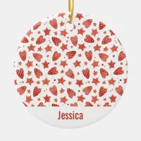 Valentine Hearts & Stars Pattern Ornament