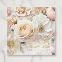 Floral Drama Wedding Thank You White ID1022 Favor Tags