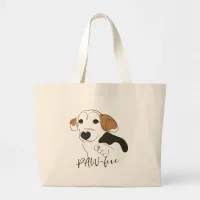 Cute Dog Line Art Large Tote Bag