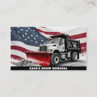 *~* Snow Removal Distressed Truck AP74  US Flag Business Card