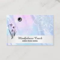 *~* Floral Pastel Moon Mandala Foil Business Card