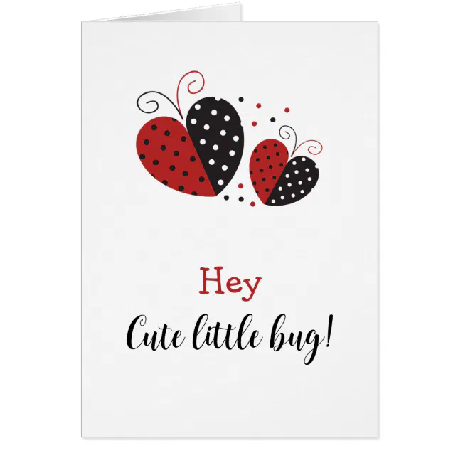 Ladybug Red and Black Cute Heart Birthday