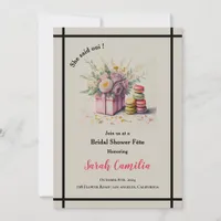 Trendy She Said Oui Macaron French Bridal Shower Invitation