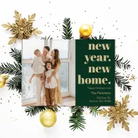 Simple Script New Year New Home Moving Photo Postcard