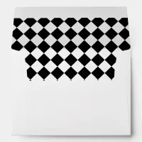 Diagonal Black and White Checkerboard Envelope