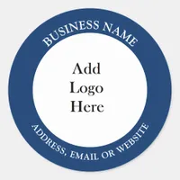 Add your Business Logo, Name and Website or Email Classic Round Sticker