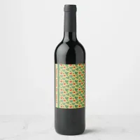 Red & Green Hearts Wine Label