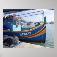 Marsaxlokk Fishing Boats Malta Poster