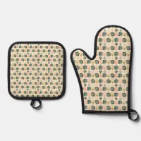 Bold Caribbean Tribal Mudcloth: Boho Buttercream Oven Mitt & Pot Holder Set