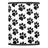 Puppy Dog Paw Print Black and White Lamp Shade