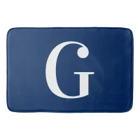 Navy Blue and White Large G Monogram Bath Mat