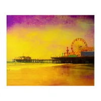 Yellow and Purple Santa Monica Pier Acrylic Print