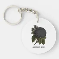 Vintage Gothic Black Roses Keychain