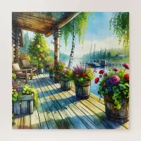 Lake House View | Deck over looking the Bay Jigsaw Puzzle