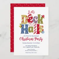 Deck the Halls Holiday Patchwork Christmas Party Invitation