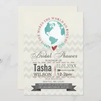 Love Makes The World Go Round Bridal Shower Invite