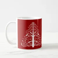 Red Christmas Tree Winter Wedding Coffee Mug