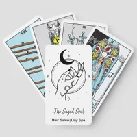 occult hand and a moon tarot cards