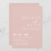 Elegant Handwritten Blush Green Wedding  Invitation